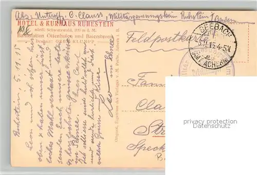 AK / Ansichtskarte Ruhestein Hotel Kurhaus  Ruhestein