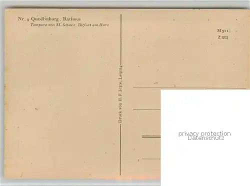AK / Ansichtskarte Quedlinburg Rathaus Kuenstlerkarte Quedlinburg