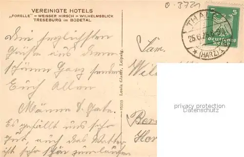 AK / Ansichtskarte Treseburg_Harz im Bodetal Treseburg Harz