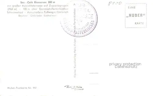 AK / Ansichtskarte Garmisch Partenkirchen See Caf? Riessersee Terrasse Garmisch Partenkirchen