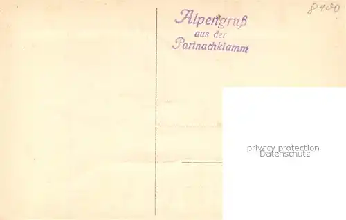 AK / Ansichtskarte Partenkirchen Partnachklamm Partenkirchen