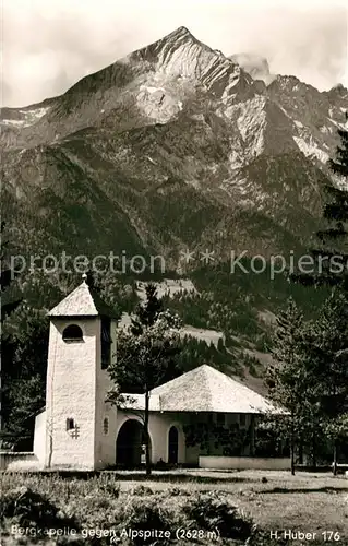 AK / Ansichtskarte Garmisch Partenkirchen Bergkapelle gegen Alpspitze Garmisch Partenkirchen