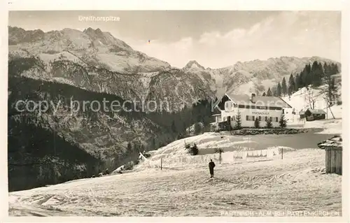 AK / Ansichtskarte Partnachalm mit Dreithorspitze Partnachalm