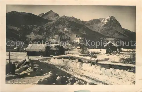 AK / Ansichtskarte Partenkirchen Holzh?user im Schnee Partenkirchen