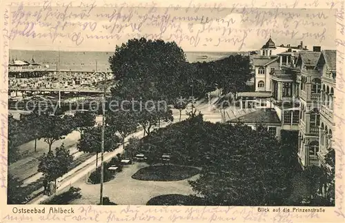 AK / Ansichtskarte Ahlbeck_Ostseebad Prinzenstrasse Strand Seebr?cke Ahlbeck_Ostseebad