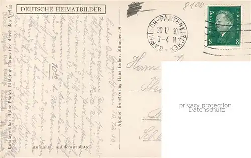 AK / Ansichtskarte Garmisch Partenkirchen Feldkreuz gegen Kramer Garmisch Partenkirchen