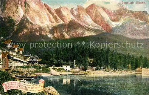 AK / Ansichtskarte Garmisch Partenkirchen Eibsee mit Eibseehotel Garmisch Partenkirchen