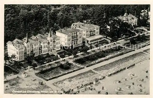 AK / Ansichtskarte Zinnowitz_Ostseebad Fliegeraufnahme Villen am Strand Zinnowitz_Ostseebad