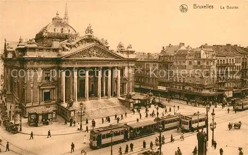 AK / Ansichtskarte Strassenbahn Bruxelles Bourse  