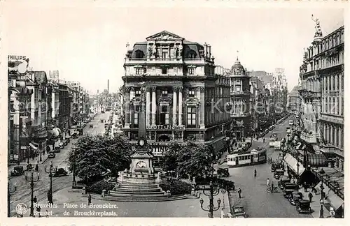 AK / Ansichtskarte Strassenbahn Bruxelles Place de Brouckere  