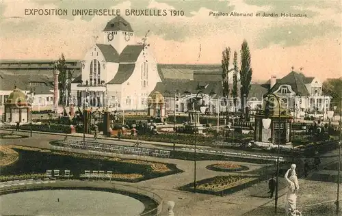 AK / Ansichtskarte Exposition_Universelle_Bruxelles_1910 Pavillon Allemand Jardin Hollandais  