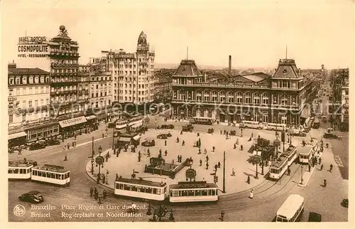 AK / Ansichtskarte Strassenbahn Bruxelles Place Rogier Gare du Nord  