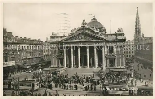 AK / Ansichtskarte Strassenbahn Bruxelles Bourse  