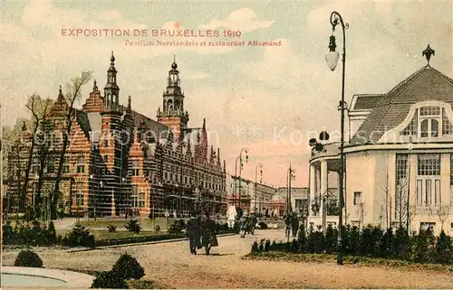 AK / Ansichtskarte Exposition_Universelle_Bruxelles_1910 Pavillon Neerlandais Restaurant Allemand  