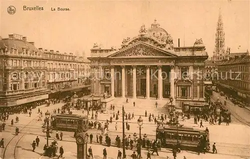 AK / Ansichtskarte Strassenbahn Bruxelles Bourse  