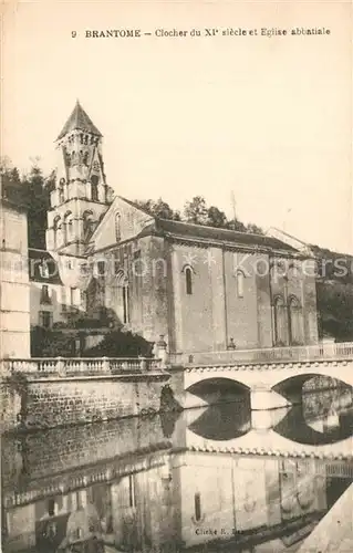 AK / Ansichtskarte Brantome Clocher du XI Eglise abbatiale Brantome