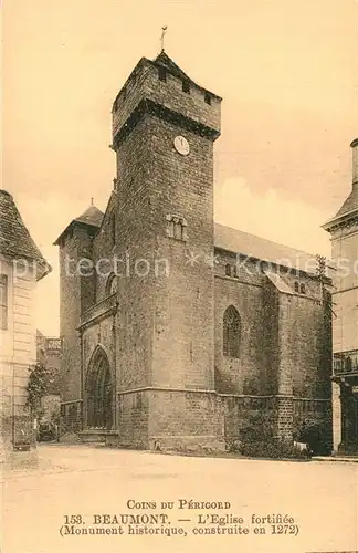 AK / Ansichtskarte Beaumont du Perigord Eglise fortifiee Beaumont du Perigord