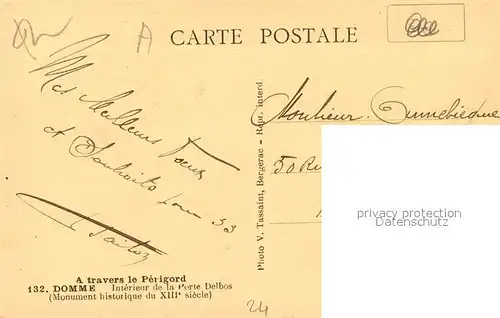AK / Ansichtskarte Domme Interieur de la Porte Delbos Domme