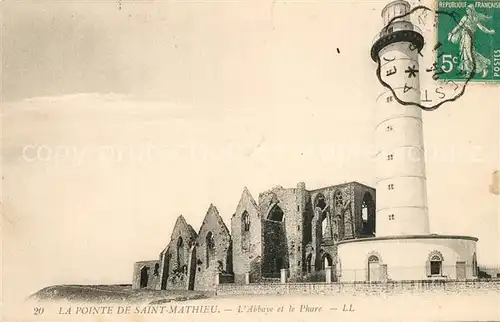 AK / Ansichtskarte Pointe_Saint Mathieu Abbaye et le Phare Klosterruine Leuchtturm Pointe Saint Mathieu