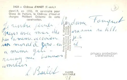 AK / Ansichtskarte Anet Chateau Anet