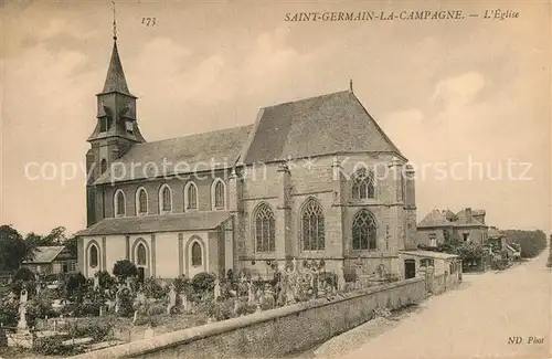 AK / Ansichtskarte Saint Germain la Campagne Eglise Cimetiere Kirche Friedhof Saint Germain la Campagne