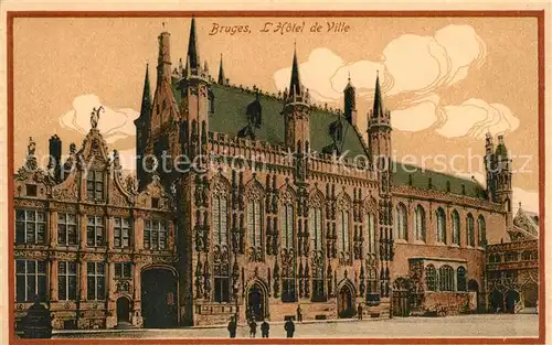 AK / Ansichtskarte Bruges_Flandre Hotel de Ville Bruges_Flandre