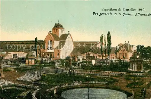 AK / Ansichtskarte Bruxelles_Bruessel Exposition Bruxelles 1910 Vue generale de la Section Allemande Bruxelles_Bruessel