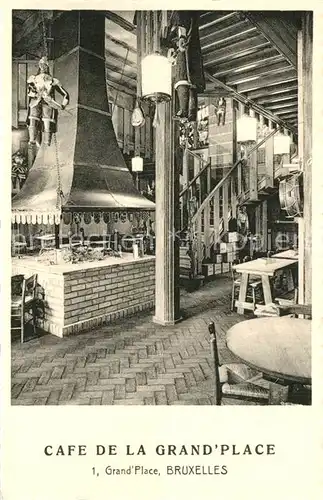 AK / Ansichtskarte Bruxelles_Bruessel Cafe de la Grand Place Interieur Bruxelles_Bruessel