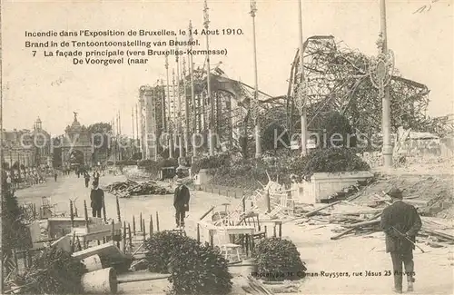 AK / Ansichtskarte Bruxelles_Bruessel Incendie dans l Exposition Universelle 1910 Brand in de Tentoonstelling van Brussel Bruxelles_Bruessel