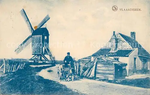 AK / Ansichtskarte Belgien_WK1 Bauernhaus in Flandern mit Windmuehle Belgien WK1