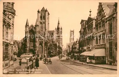 AK / Ansichtskarte Gand_Belgien Eglise St Nicolas et Beffroi Gand Belgien