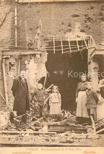 AK / Ansichtskarte Anvers_Antwerpen Bombardement Oct 1914 Leemputstraat Anvers Antwerpen