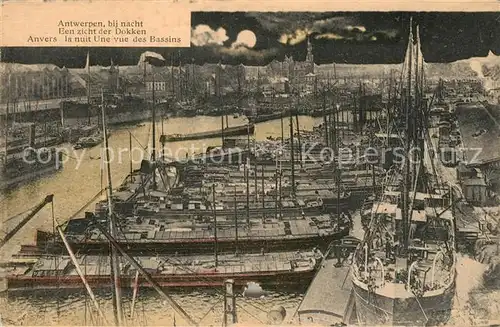 AK / Ansichtskarte Anvers_Antwerpen la nuit Une vue des Bassins Anvers Antwerpen