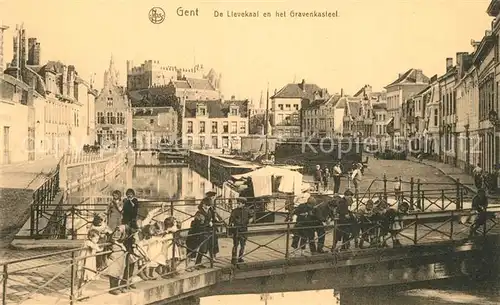 AK / Ansichtskarte Gent_Gand_Flandre De Lievekaal en het Gravenkasteel Gent_Gand_Flandre