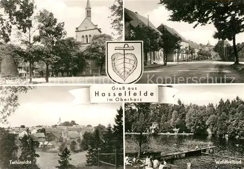 AK / Ansichtskarte Hasselfelde Marktplatz Waldfreibad Hasselfelde