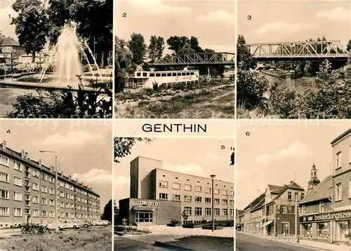 AK / Ansichtskarte Genthin Rathaus Plauer Kanal Andreas Gr?pler Strasse Klinik Karower Strasse Ernst Th?lmann Strasse Genthin