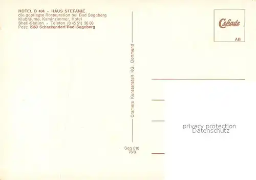 AK / Ansichtskarte Schackendorf_Bad_Segeberg Motel B 404 Haus Stefani  Schackendorf_Bad_Segeberg