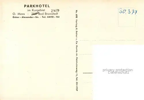 AK / Ansichtskarte Bad_Bramstedt Parkhotel im Kurgebiet Bad_Bramstedt