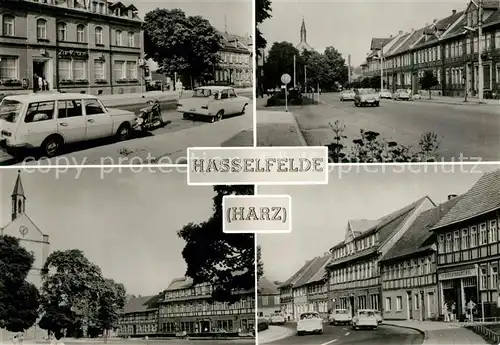 AK / Ansichtskarte Hasselfelde Ferienheim zur Krone Breite Strasse Markt Rathaus Hasselfelde