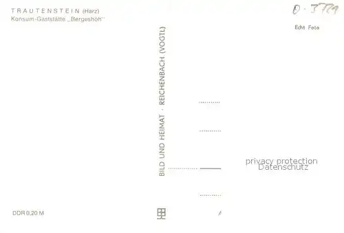 AK / Ansichtskarte Trautenstein_Harz Konsum Gastst?tte Bergesh?h Trautenstein_Harz