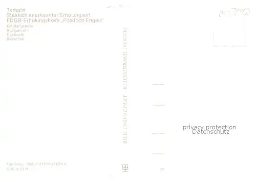 AK / Ansichtskarte Templin Erholungsheim Friedrich Engels Templin