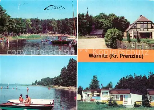 AK / Ansichtskarte Warnitz Freibad am Quast Ober?ckersee Bungalows Warnitz