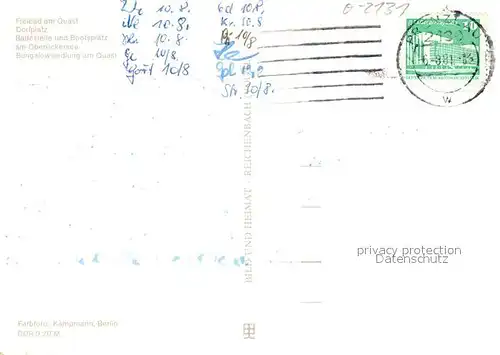 AK / Ansichtskarte Warnitz Freibad am Quast Ober?ckersee Bungalows Warnitz