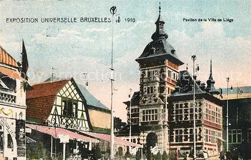 AK / Ansichtskarte Exposition_Universelle_Bruxelles_1910 Pavillon de la Ville de Liege  