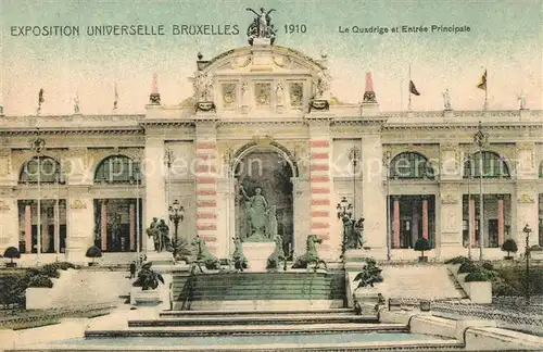AK / Ansichtskarte Exposition_Universelle_Bruxelles_1910 Quadrige Entree Principale  