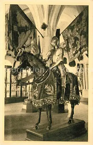 AK / Ansichtskarte Rittertum_Mittelalter Musee de la Porte de Hal Bruxelles Armure XVI Secle Housse de Cheval Rittertum_Mittelalter