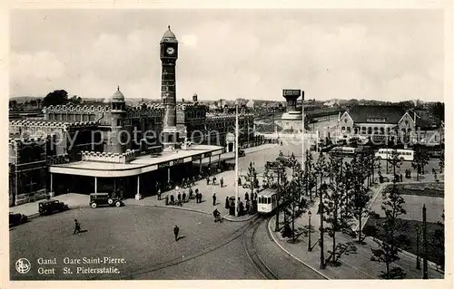 AK / Ansichtskarte Strassenbahn Gand Gare Saint Pierre  