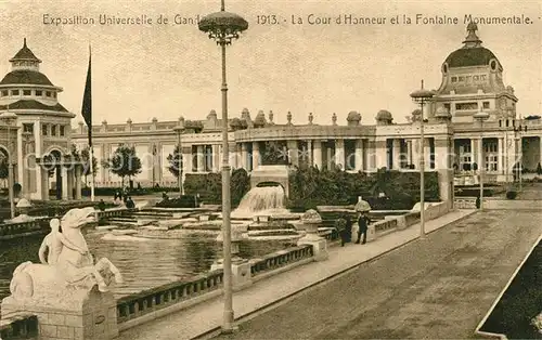 AK / Ansichtskarte Exposition_Universelle_Gand_1913 Cour d Honneur Fontaine Monumentale  