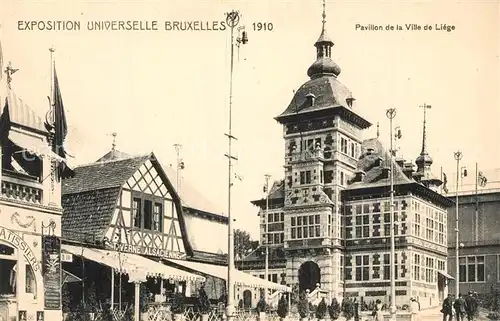 AK / Ansichtskarte Exposition_Universelle_Bruxelles_1910 Pavillon de la Ville de Liege  