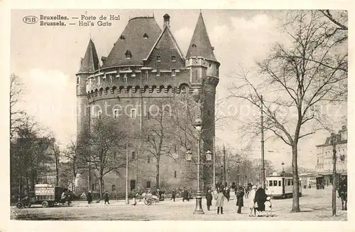 AK / Ansichtskarte Strassenbahn Bruxelles Porte de Hal 